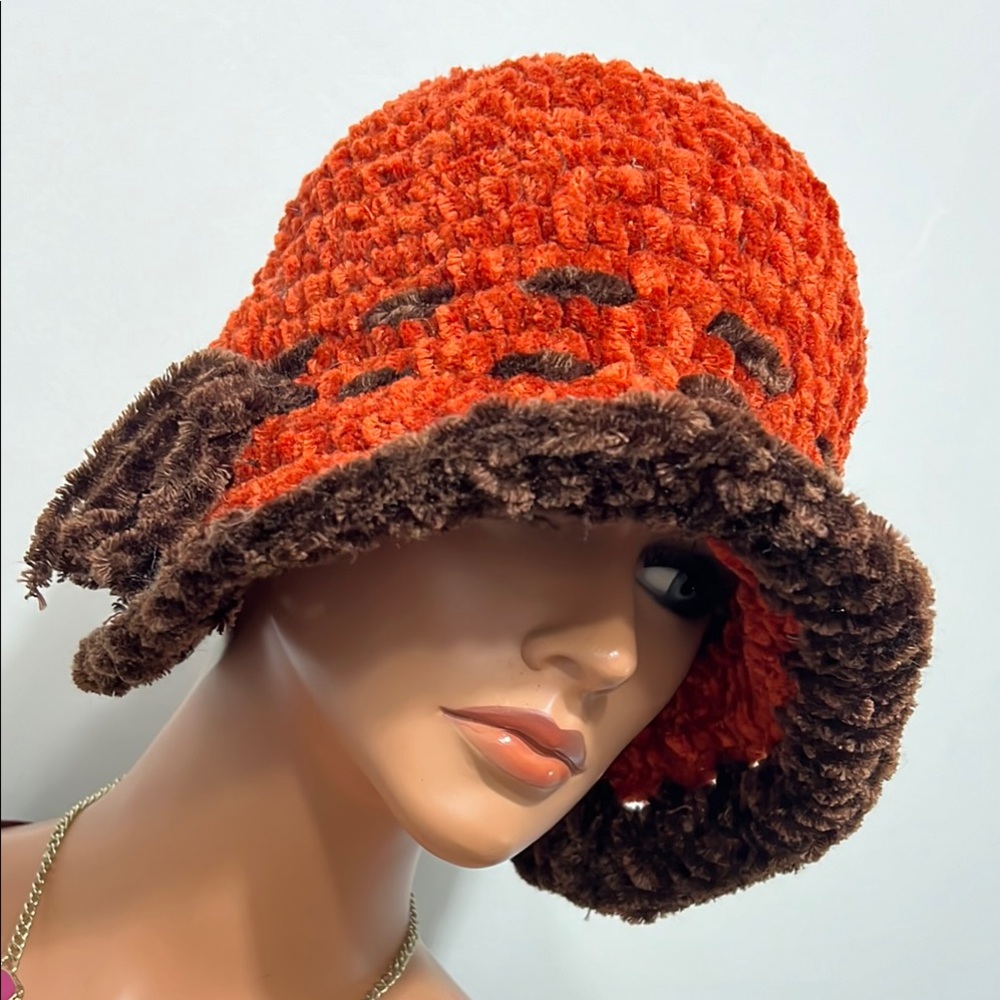 Cozy Orange and Brown Crochet Hat